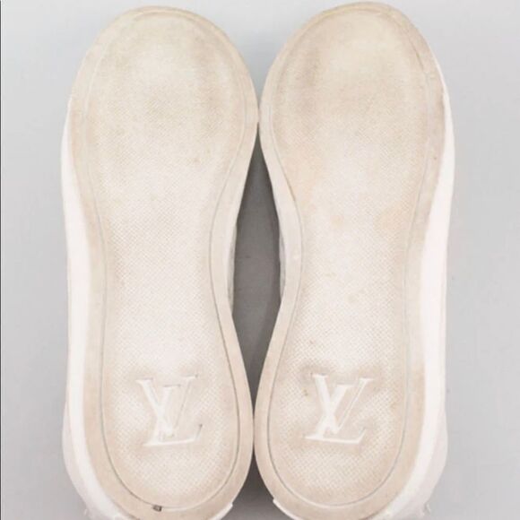 AUTHENTIC Louis Vuitton Leather embossed sneakers shoes size 37.5. Worn twice. - Picture 6 of 13